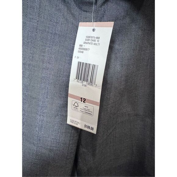 Jones New York dress office pants size 12 grey office wear - Picture 5 of 10